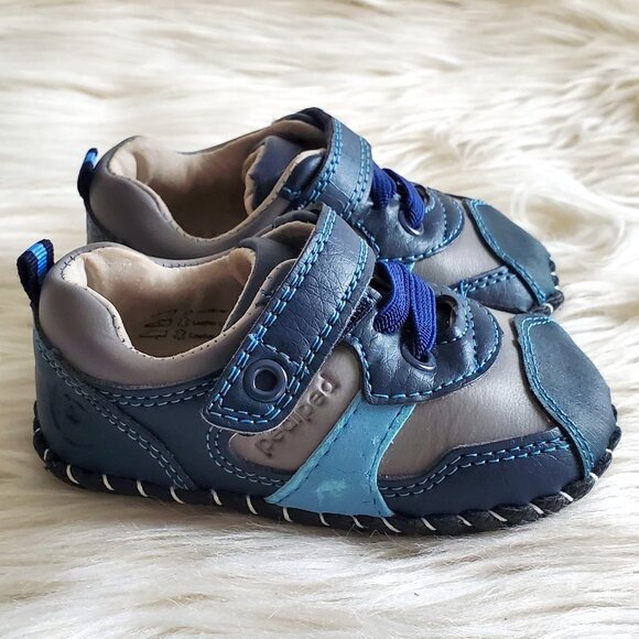 Pediped Franklin Navy/Gray Boy Shoes SZ 6-12 Months - Picture 1 of 12